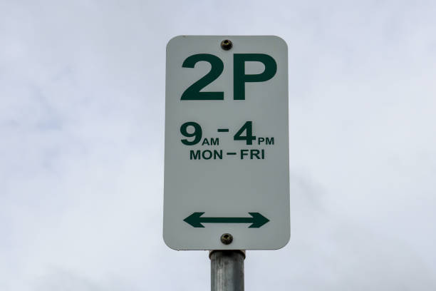 istock two hour parking limit sign against sky 1424465171