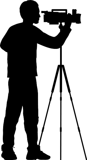 Cameraman silhouette.