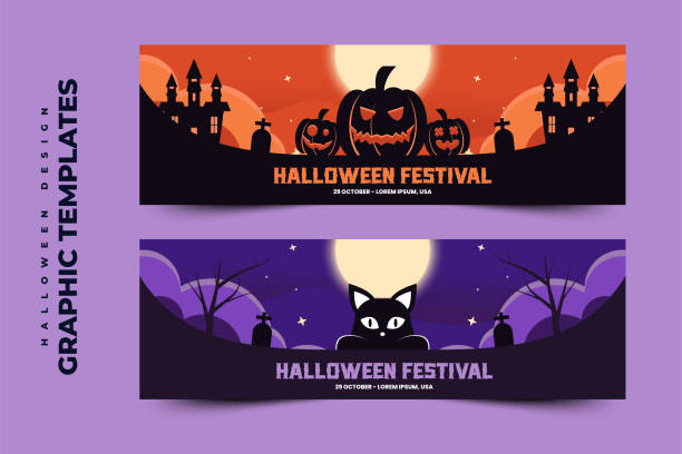 Halloween themed graphic design template easy to customize simple and elegant design Halloween themed graphic design template easy to customize simple and elegant design discount coupon template silhouette stock illustrations