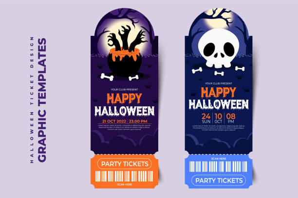 Halloween themed graphic design template easy to customize simple and elegant design Halloween themed graphic design template easy to customize simple and elegant design discount coupon template silhouette stock illustrations