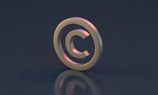 Copyright symbol modern dark background