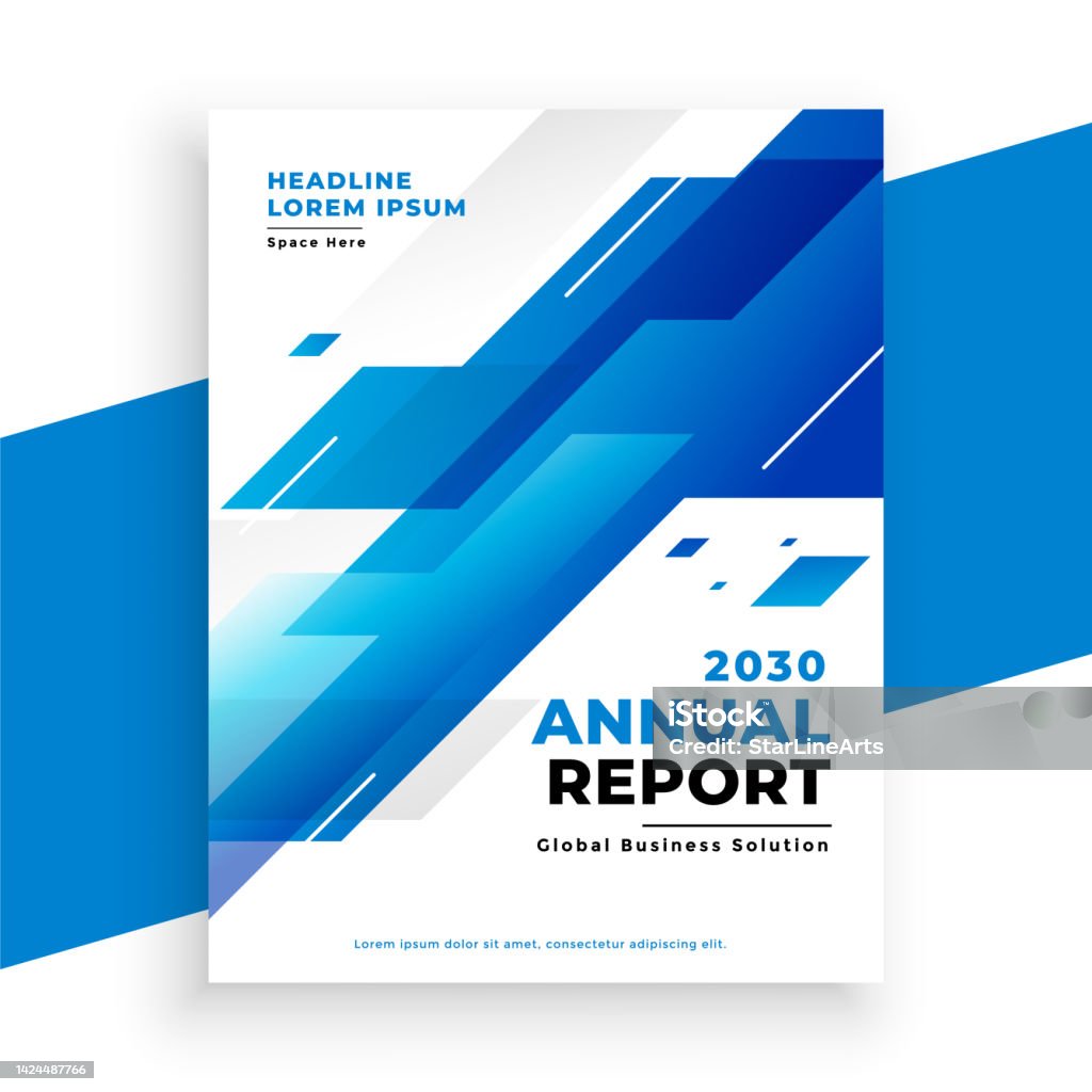 Report Moden Moden Blue Business Flyer Annual Report Template Design Stock ...