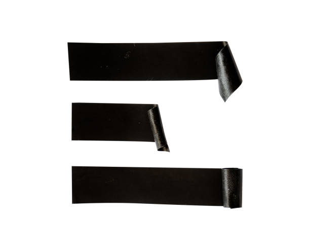 istock set of black duct tape roll edge for design element on isolated white background. black lower third for streetwear design style 1424500496