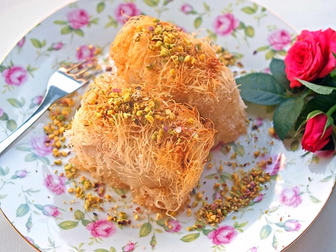 Kataifi, homemade greek syrupy pastry rolls