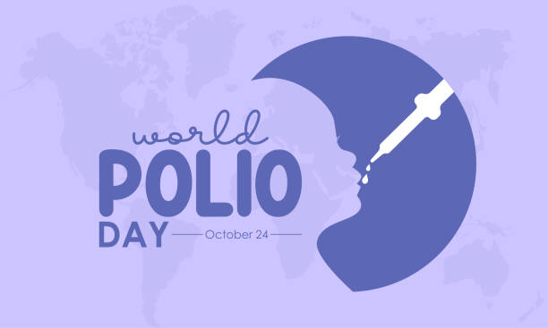 10월 24일 관찰된 세계 소아마비의 날의 벡터 일러스트 디자인 컨셉 - 소아마비 stock illustrations