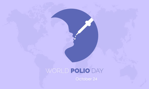 10월 24일 관찰된 세계 소아마비의 날의 벡터 일러스트 디자인 컨셉 - 소아마비 stock illustrations