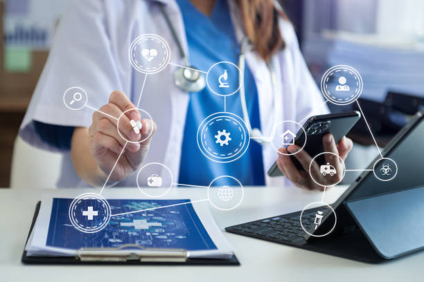 istock medical technology concept,smart doctor hand working with modern laptop computer with his team virtual icon diagram 1424529637