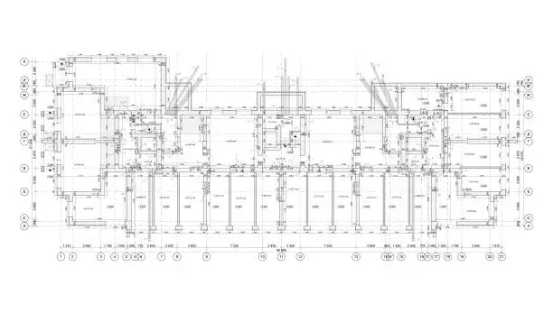 Vector illustration of Vector blueprint ground floor plan