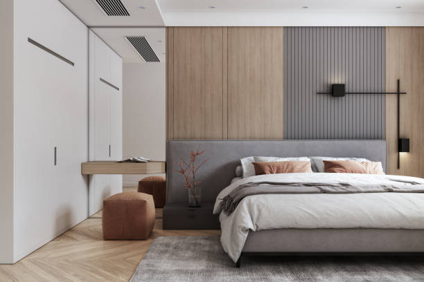 istock Modern bedroom interior - stock photo 1424532000