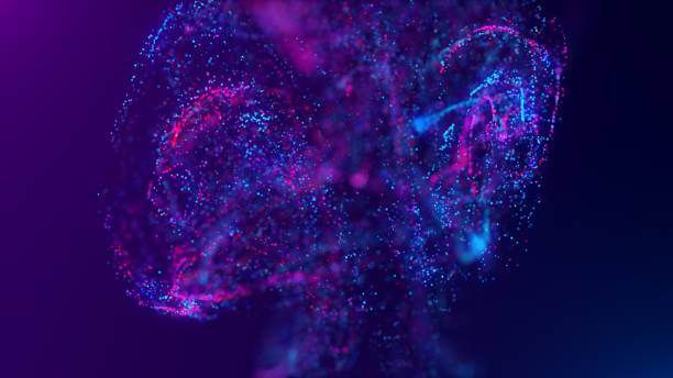 istock 3D rendering of a multicolored, vibrant, abstract cloud of particles in space 1424534567
