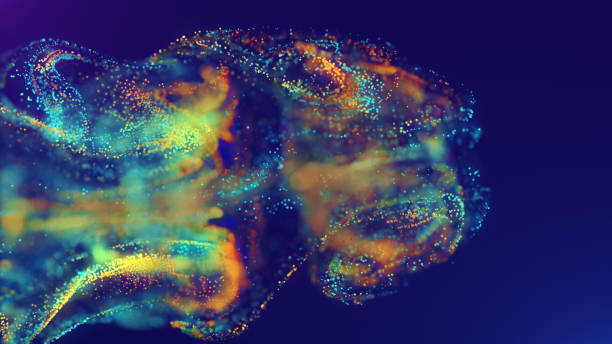 istock 3D rendering of a multicolored, vibrant, abstract cloud of particles in space 1424534689