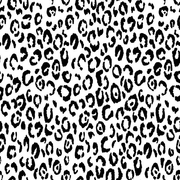 abstraktes modernes nahtloses leopardenmuster. tiere trendiger hintergrund. schwarz-weiße dekorative vektor-stock-illustration für druck, stoff, textil. modernes monochromes ornament aus stilisierter haut - exoticism animal africa cheetah stock-grafiken, -clipart, -cartoons und -symbole