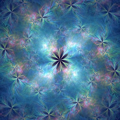 Abstract floral fractal art background illustration.