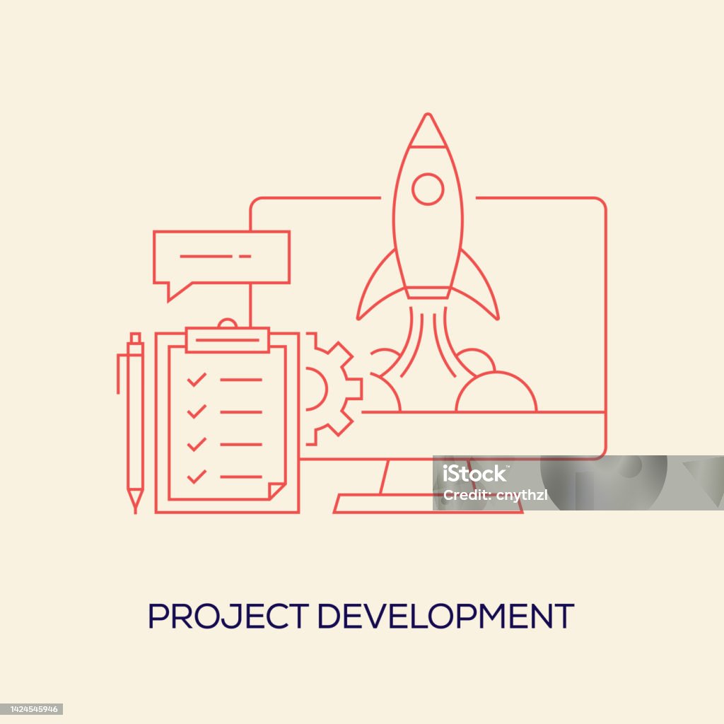 Projects Development Sign Project Development Related Vector Conceptual Illustration Stock ...