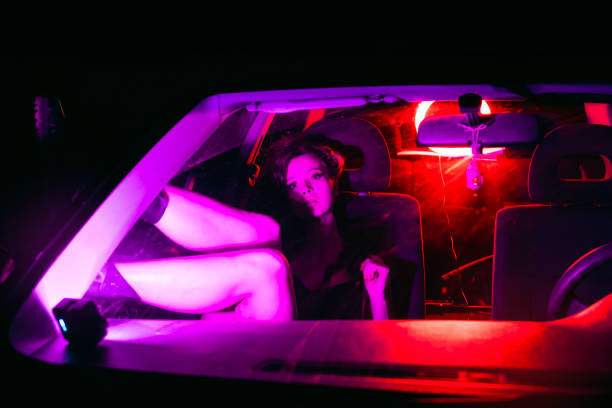 istock Female in night car 1424546996