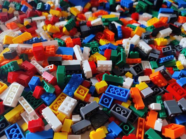 istock Closeup view of colorful building blocks 1424551120
