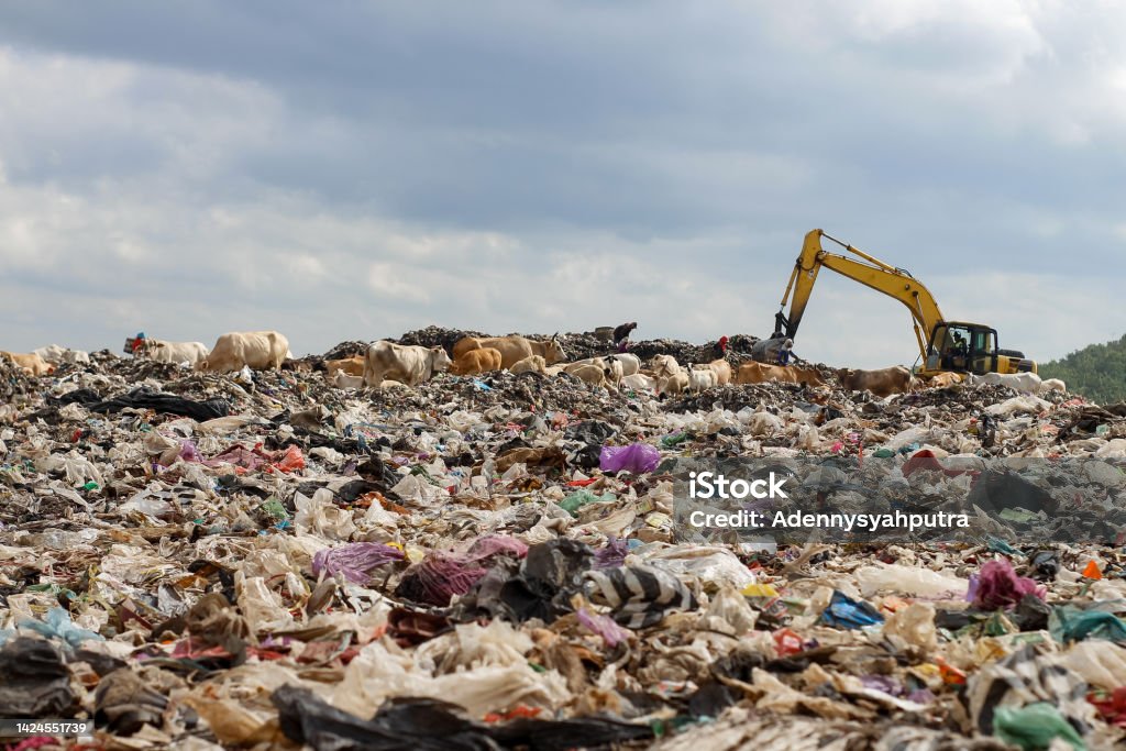 landfill basin Piyungan Landfill Garbage Stock Photo