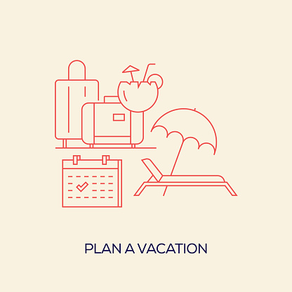 Plan a Vacation Related Vector Conceptual Illustration