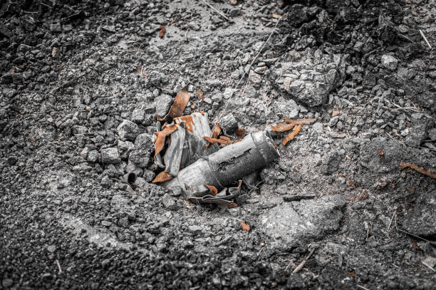 istock The remains of an exploded rocket. 1424560516