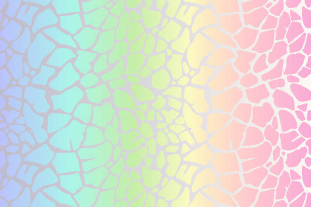 ilustrações de stock, clip art, desenhos animados e ícones de rainbow leopard background. holographic foil cheetah texture. animal pattern gradient print. vector abstract pastel illustration. - giraffe print