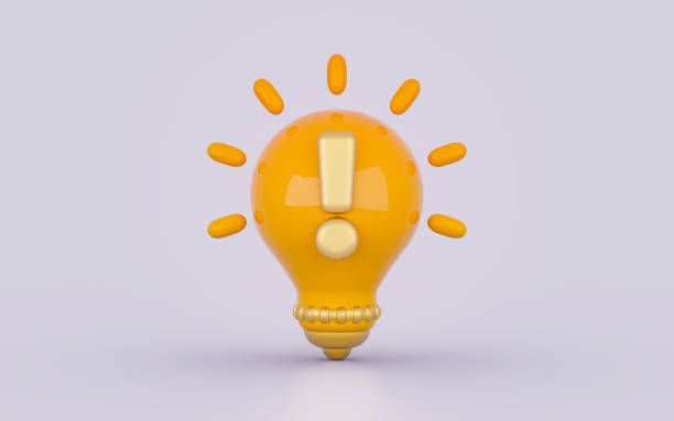 istock light bulb exclamation glossy bright realistic sign on white background 3d 1424564494