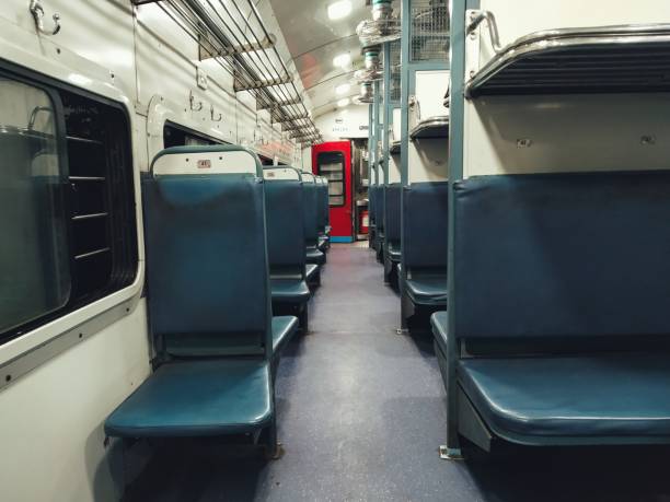 Interior in passenger train of Indian railways