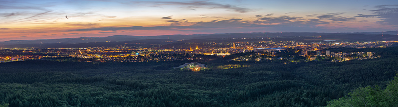 panoramic view over the city of Kaiserslautern with Betzenberg