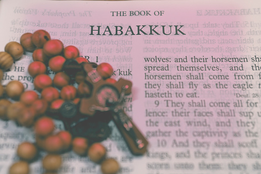 Open book Holy Bible The Book of HAMBAKKUK  for background  and inspiration