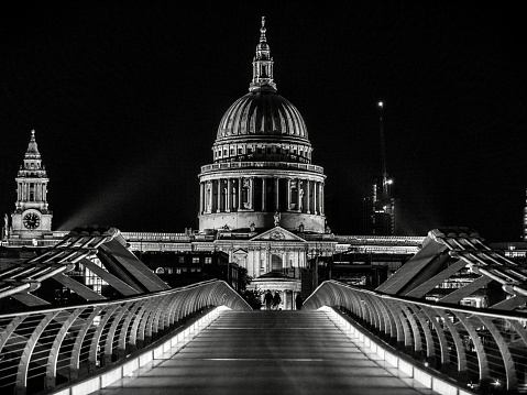 Epic night photo of St Paul’s Cathedral taken on the Millennium Bridge