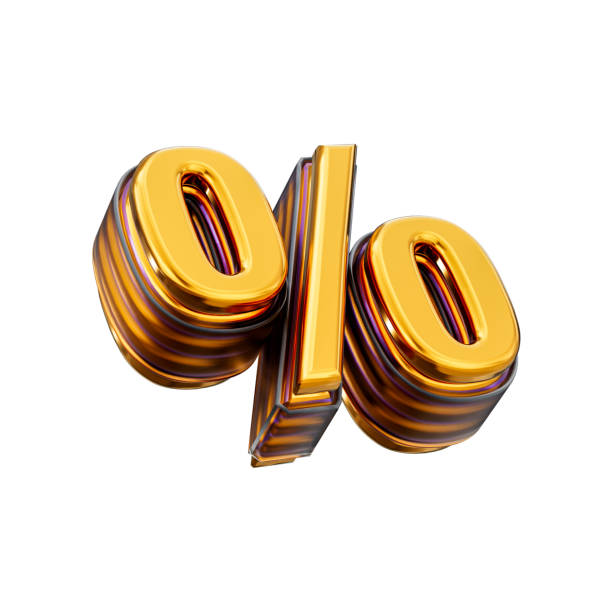 istock Percentage discount sale icon 3d render concept 1424580035