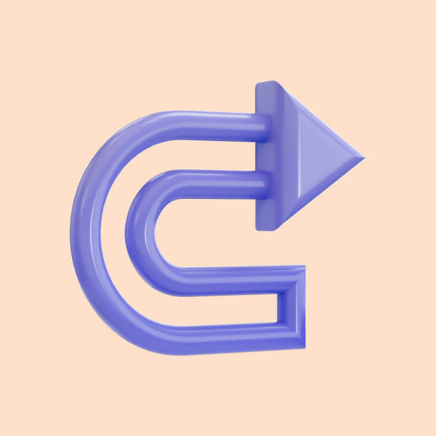 istock right turning arrow icon 3d render concept for direction way and website 1424582893