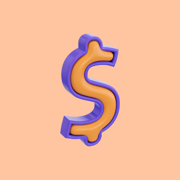 istock cartoon look Dollar sign icon 3d render concept for sign web design and 1424583069