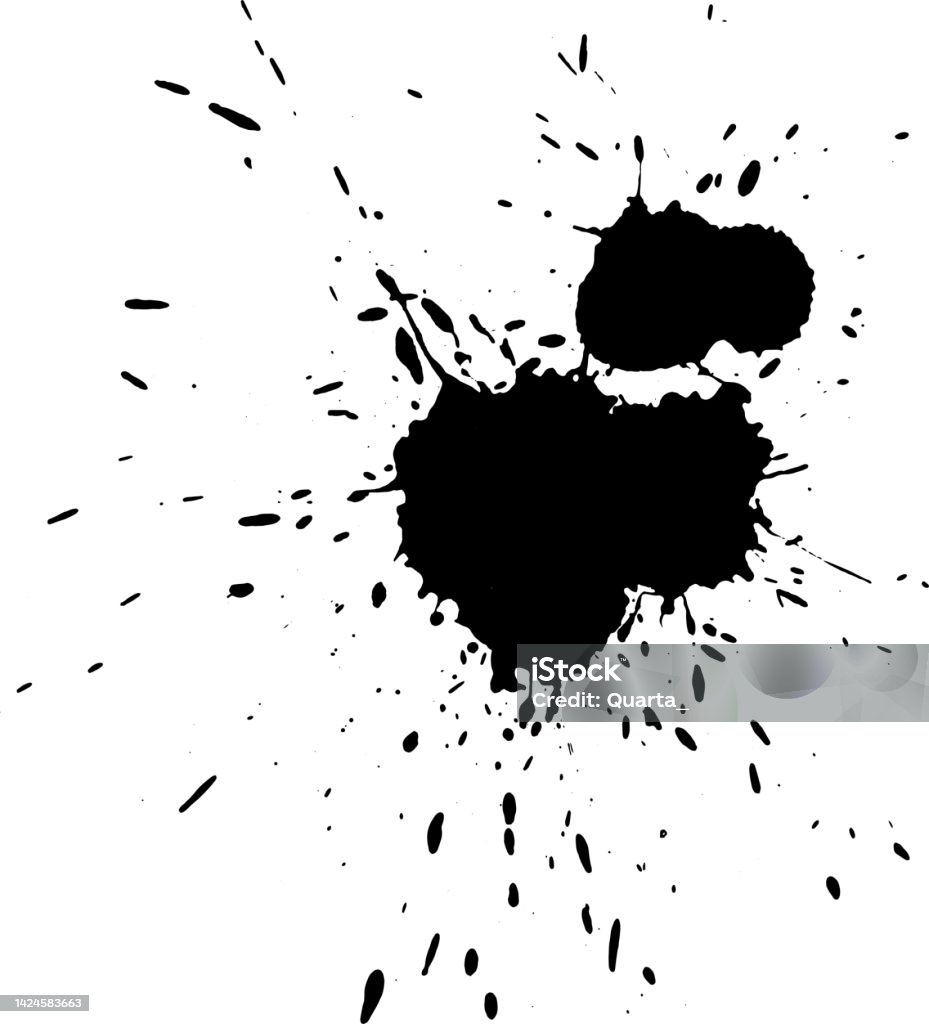 Round Ink Drop Black Ink Drop On White Background Round Ragged Inkblot Stock ...