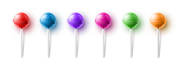 istock Lollipop Candy, Red, Blue, Purple, Pink, Green, Orange 1424593688