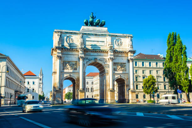 Victory Gate in Munich Victory Gate in Munich siegestor stock pictures, royalty-free photos & images