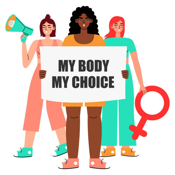 Womens Protest Supporting Abortion Rights Stock Illustration - Download  Image Now - Pro-Choice, Constitutional Democratic Rally, Illustration -  iStock
