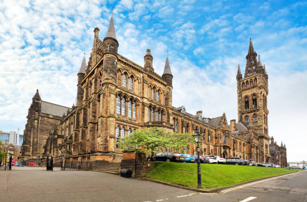 University of Glasgow Main Building - Scotland University of Glasgow Main Building - Scotland glasgow scotland stock pictures, royalty-free photos & images