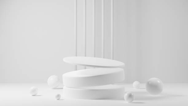 istock minimal white podium mockup or pedestal for product showcase 1424606105