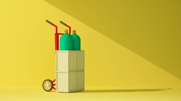 istock folding trolley with two gas cylinder 1424610958