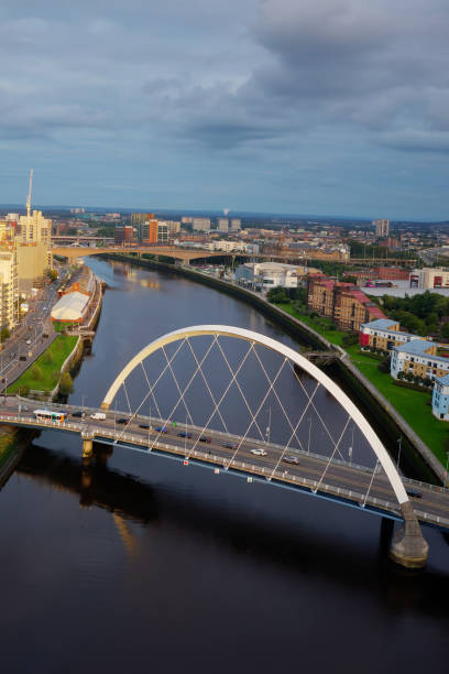 istock Glasgow arc bridge over the River Clyde, less formally know as Squinty Bridge 1424610959