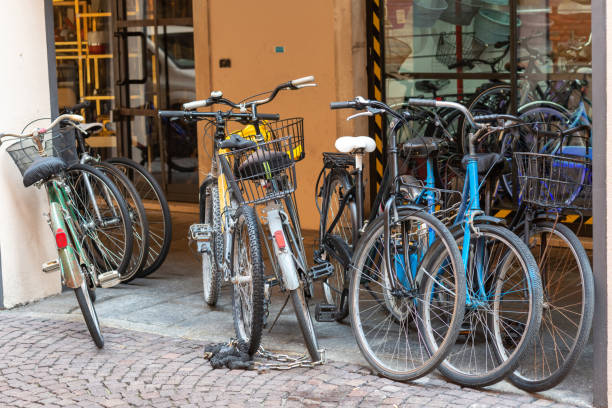 istock bicycle parked in the city 1424614653