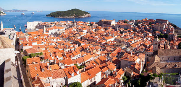 istock Dubrovnik rooftop architecture on the Adriatic sea 1424621162