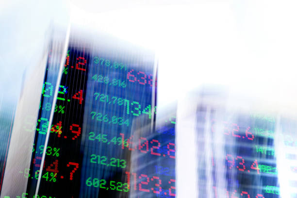 istock Finance. Office buildings and Financial data. 1424624112