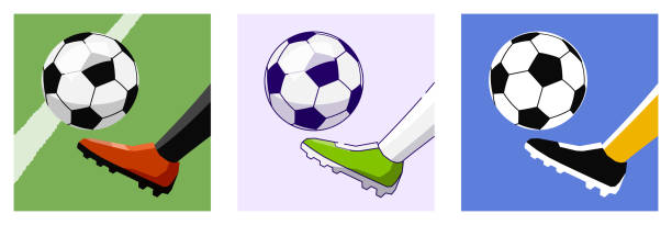 Foot and ball. Soccer football concept vector art illustration
