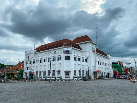 Yogyakarta, Indonesia - September 15, 2022: Malioboro street tourism is alive again with many tourists, traders and shops and the place is getting neater and cleaner.