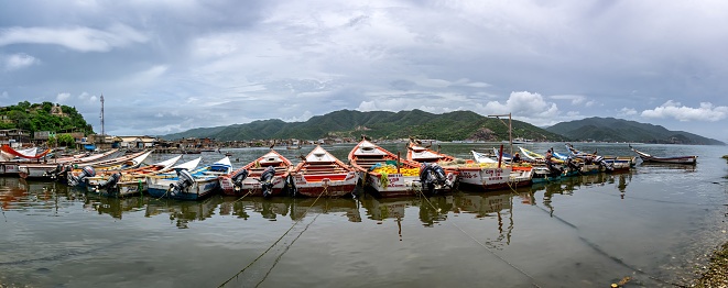 Hong Kong - October 29, 2021 : Lei Yue Mun Sam Ka Tsuen in Kowloon is famous for its seafood market and restaurants in the fishing villages, Hong Kong.