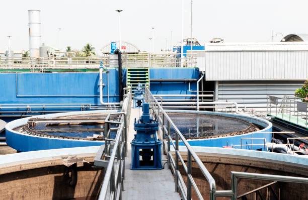 istock Waste water treatment ponds from industrial plants 1424630850
