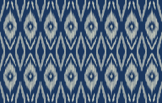 illustrations, cliparts, dessins animés et icônes de modèle ethnique ikat sans couture - culture tribale africaine