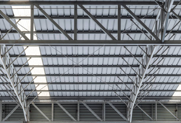 istock Braided steel structure for roof 1424631416