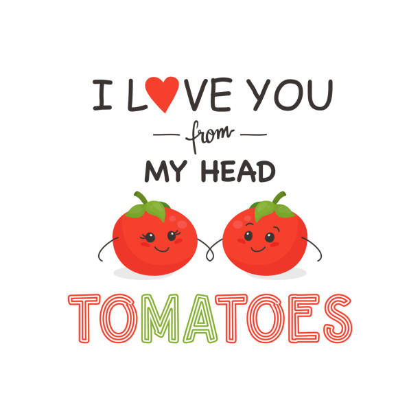 I LOVE YOU FROM MY HEAD TOMATOES. Two Cute Tomatoes in Love Isolated on White. Couple of Funny Tomatoes. Vector Banner, Card, T-shirt Print, Humor Quote Poster. Mothers Day, Valentines Day Concept I LOVE YOU FROM MY HEAD TOMATOES. Two Cute Tomatoes in Love Isolated on White. Couple of Funny Tomatoes. Vector Banner, Card, T-shirt Print, Humor Quote Poster. Mothers Day, Valentines Day Concept. i love you mom stock illustrations